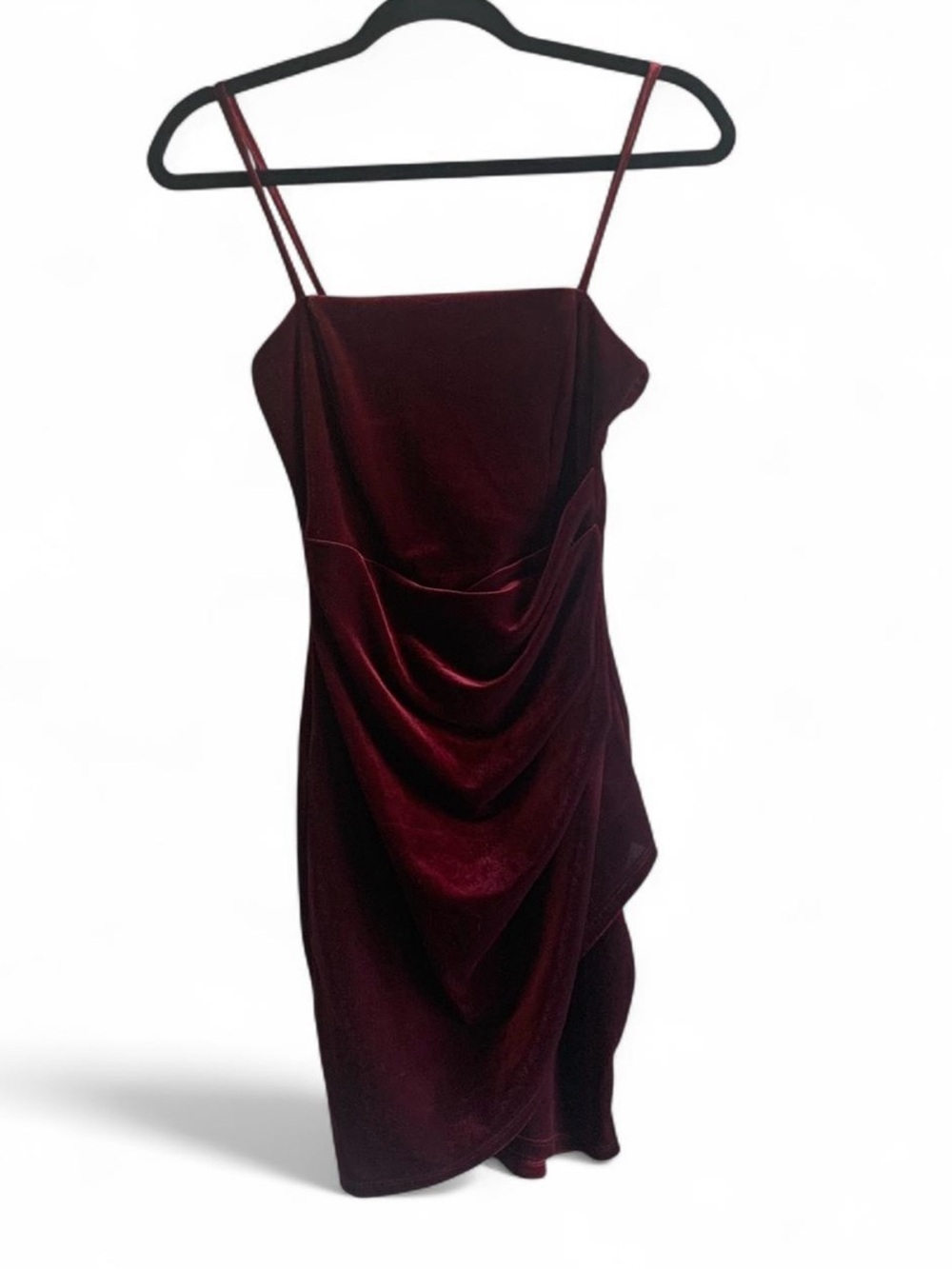 Windsor Burgundy Velvet Draped Dress Size Small